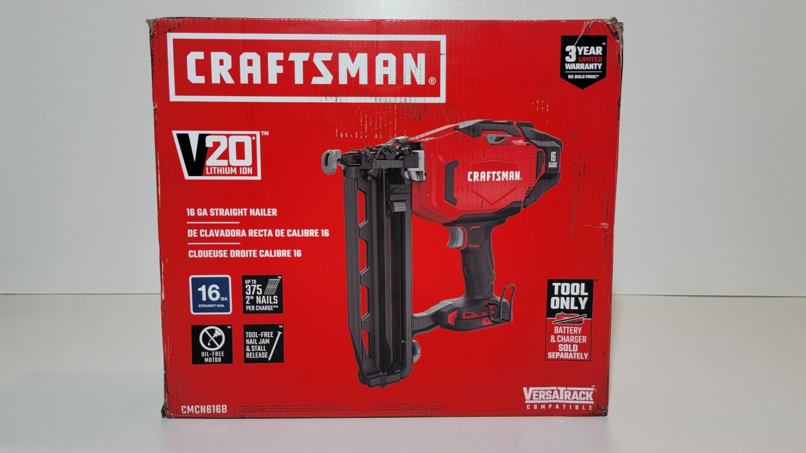 NEW Craftsman V20 16 Gauge Cordless Finish Nailer CMCN616 With BATTERY