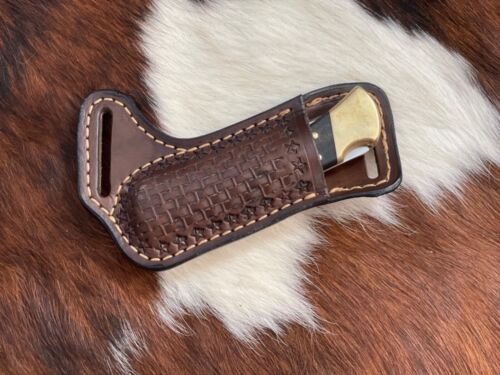 Leather Pocket Knife Sheath Buck 110 Case XX Trapper - Afbeelding 1 van 6