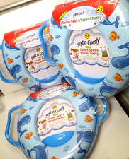 SOFT N COMFY 2-IN-1 TOILET SEAT  TRAVEL POTTY 4 KIDS NEW IN PLASTIC LOT OF 3 