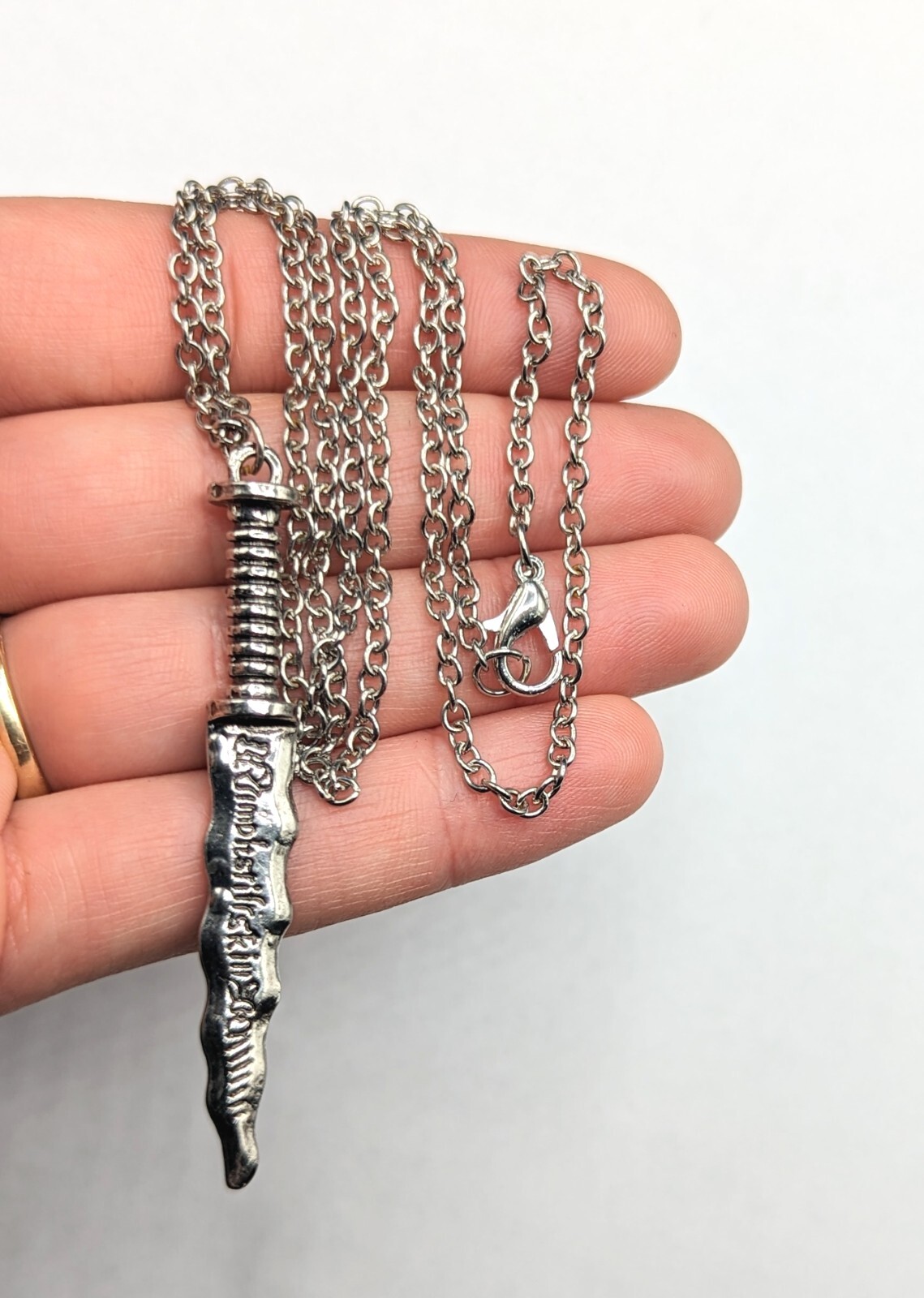 Once Upon A Time Rumpelstiltskin Dagger Sword Silver Tone Pendant Chain