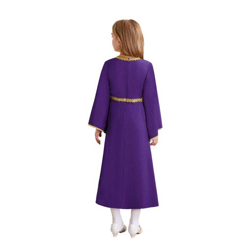 Kids Girls Medieval Renaissance Royal Princess Witch Costume Vintage Long Dress - Picture 23 of 80