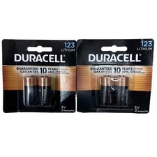 LOT OF 4 Duracell DL123AB2PK HP 123 Lithium Battery 2 PACKS EXP: 2030 SEALED