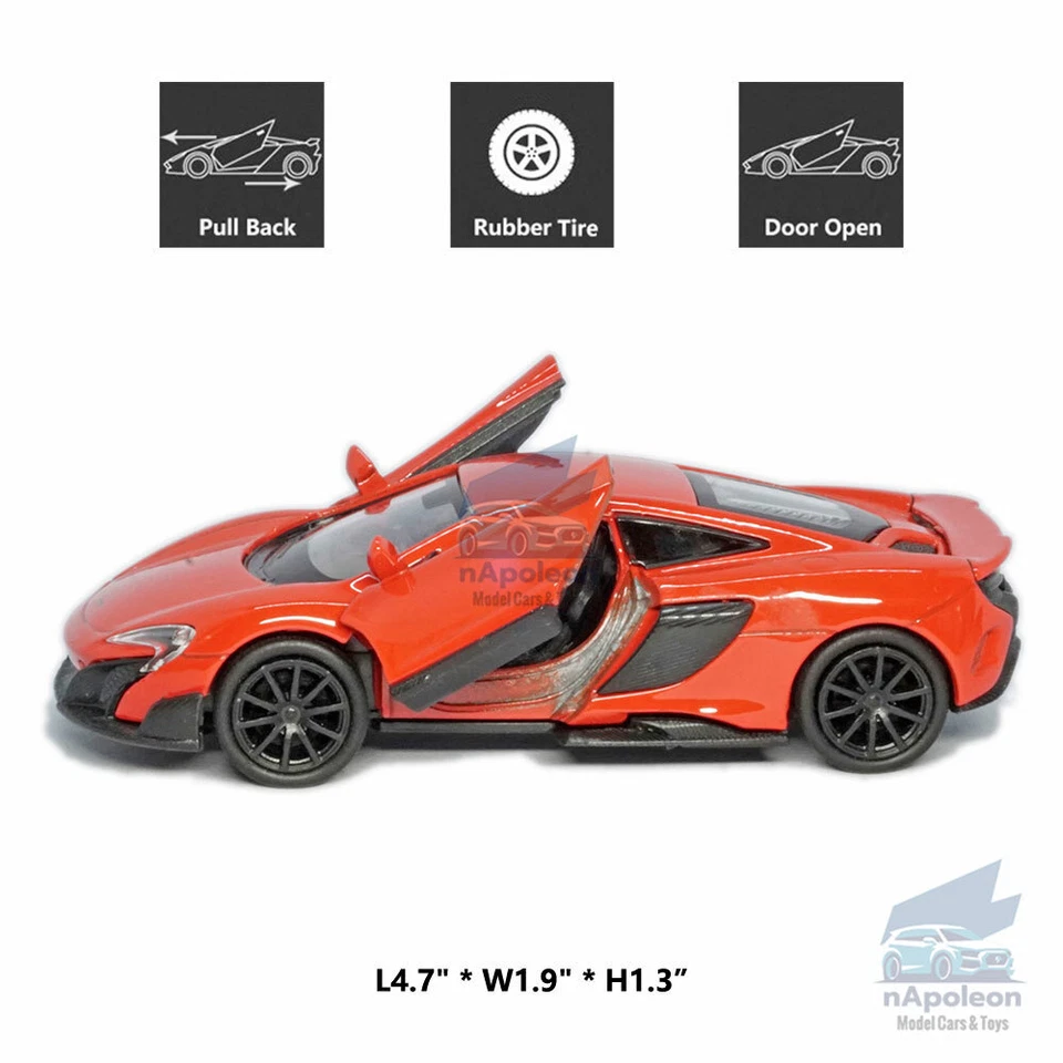 1/36 McLaren 675LT Supercoche Modelo Coche Diecast Juguete Vehículo Colección Regalo Naranja Foto 2 de 4
