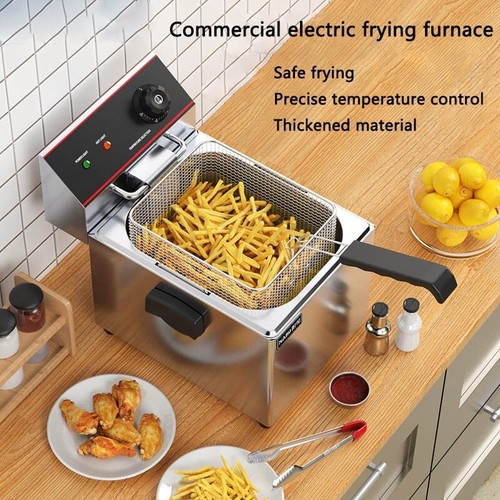 12L Hamburger Restaurant Chicken and French Fries Fryer Powerful Fries Machine - Picture 1 of 13