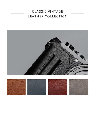 Genuine Real Leather Camera Bag Protective Case Cover Base Grip For Leica Q3 - Picture 10 of 39