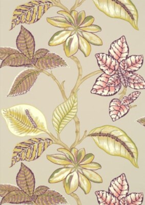 Biscayne Lucala Wallpaper In Linen & Plum  (T5753) By Thibaut In Double Rolls