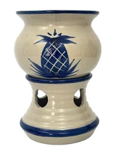 1987 Duncan Hill Art Stoneware Pottery Pineapple Wax Melt Candle Holder Vessel