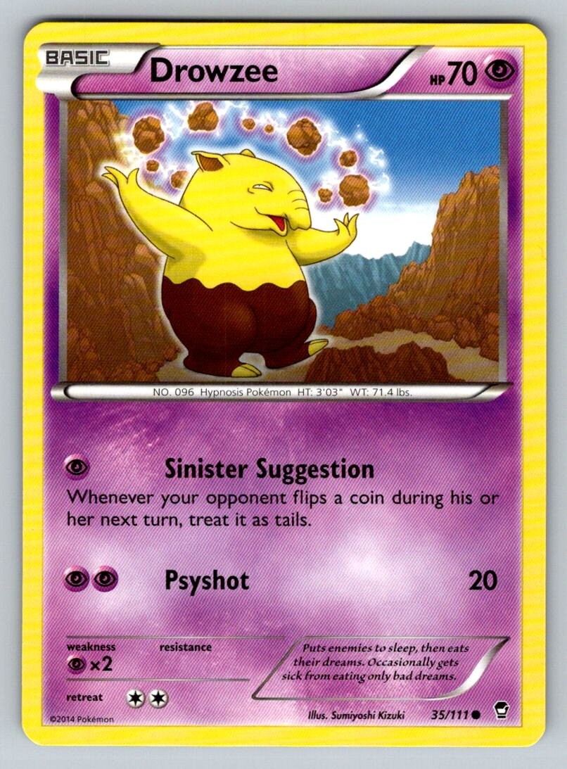 2014 Pokemon XY Furious Fist Drowzee 35/111 NM