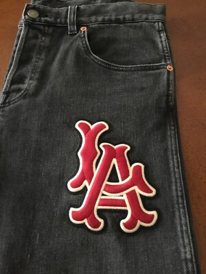 GUCCI MENS $1150 BLACK WASHED JEANS SZ.34 LTD LA BASEBALL