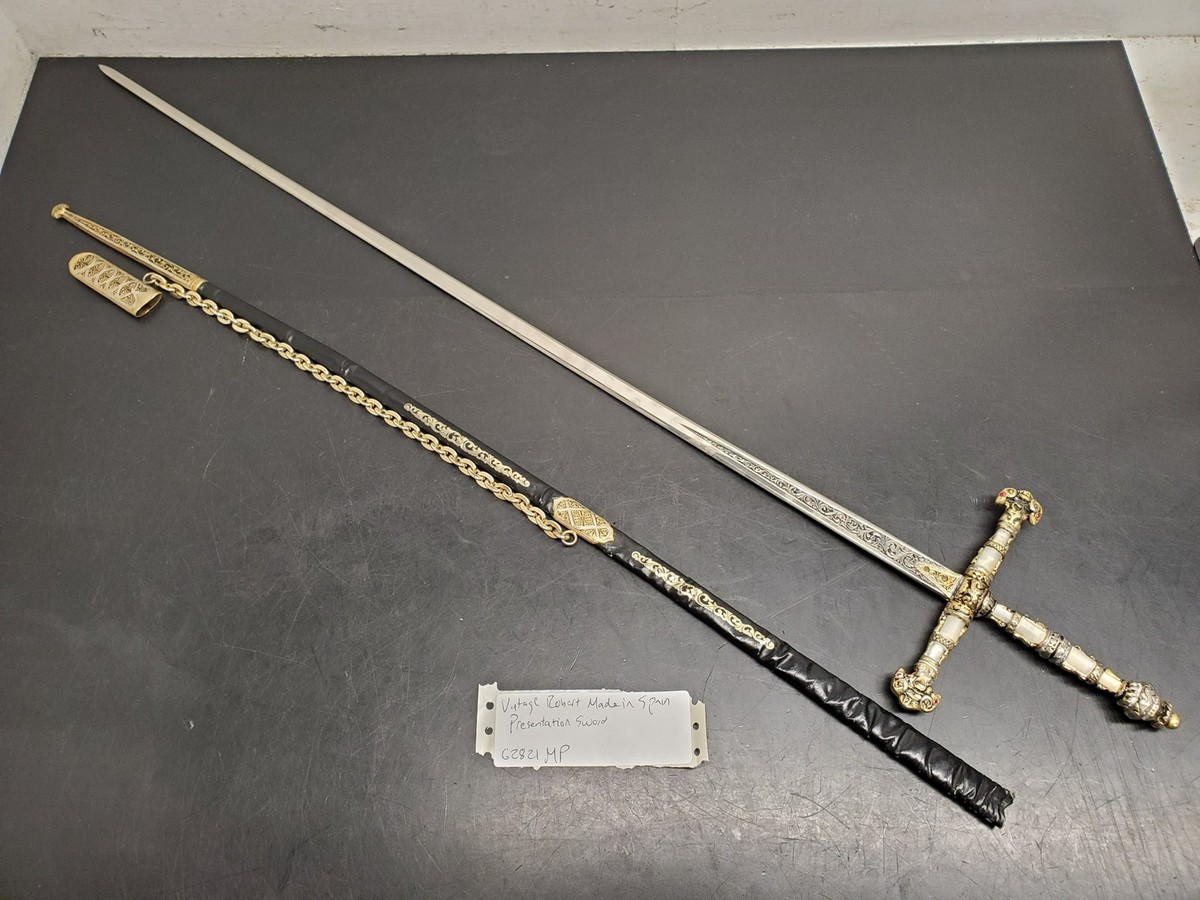 VTG ROBERT SWORD SPAIN ORNATE FRATERNAL RAPIER FANCY SCABBARD