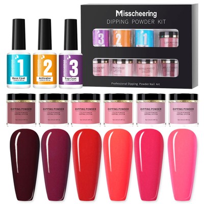 MISSCHEERING 6 Colors Dipping  Set Dip  Nail Art Starter Kit K7H2