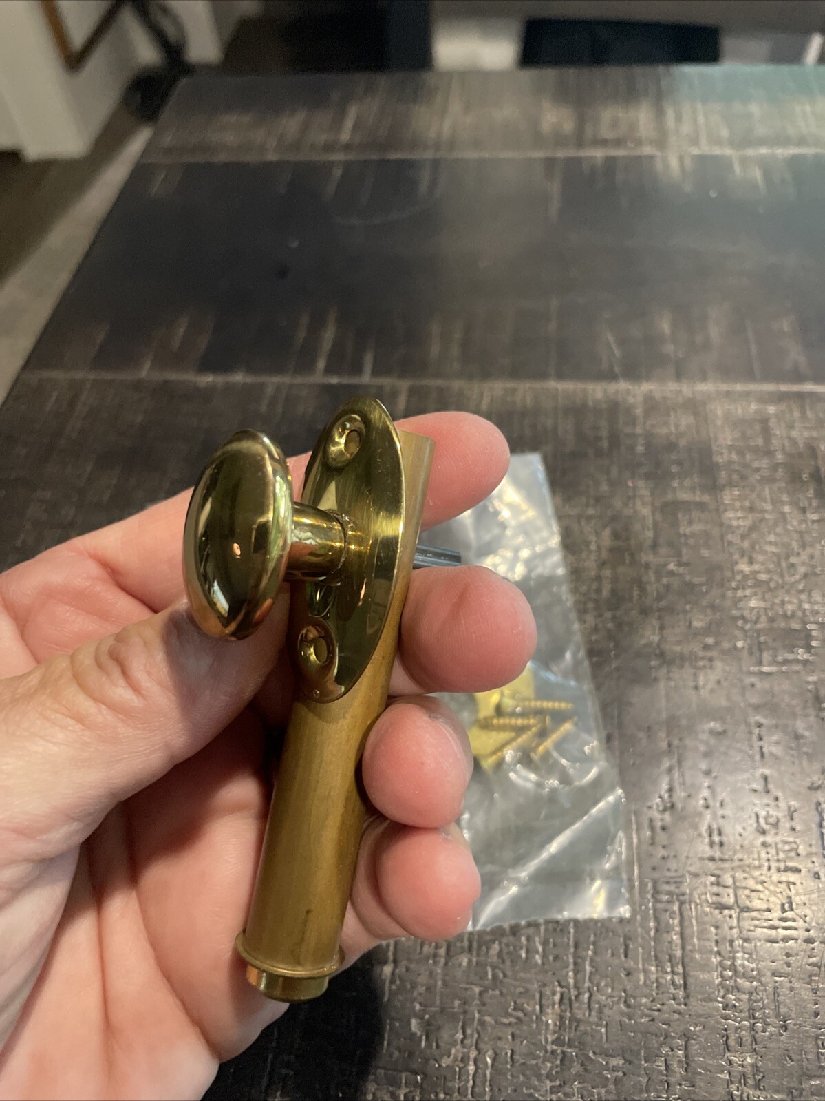 Vintage Cupboard Door Thumb Turn Knob Lock Mortise Barrel Tube Bolt