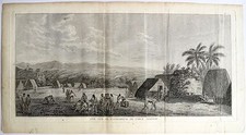 Eau-forte, James Cook débarque sur l'Isle d'Atooi, Bénard