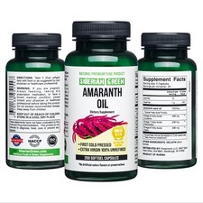 Siberian Amaranth Oil 200 Caps Cold Pressed Unrefined Wild Harvested 1000mg