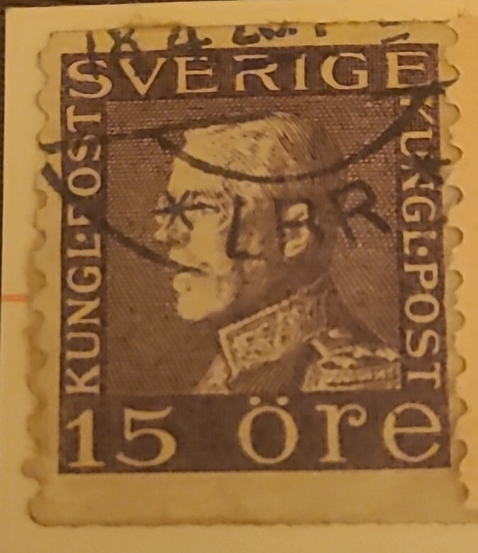 VERY RARE SWEDEN 15 Ore King Gustav V Stamp 1921 Sverige | eBay