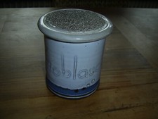 Knoblauchtopf aus Steinzeug Dekor grau-blau Handarbeit-getöpfert Höhe 12 cm