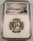 1959 NGC MS66 WASHINGTON QUARTER SILVER WHITE MS 66 25c