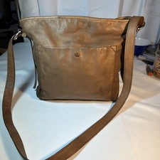 Fossil Long Live Vintage Brown Medium Crossbody Bag Zip, Adjustable Strap READ
