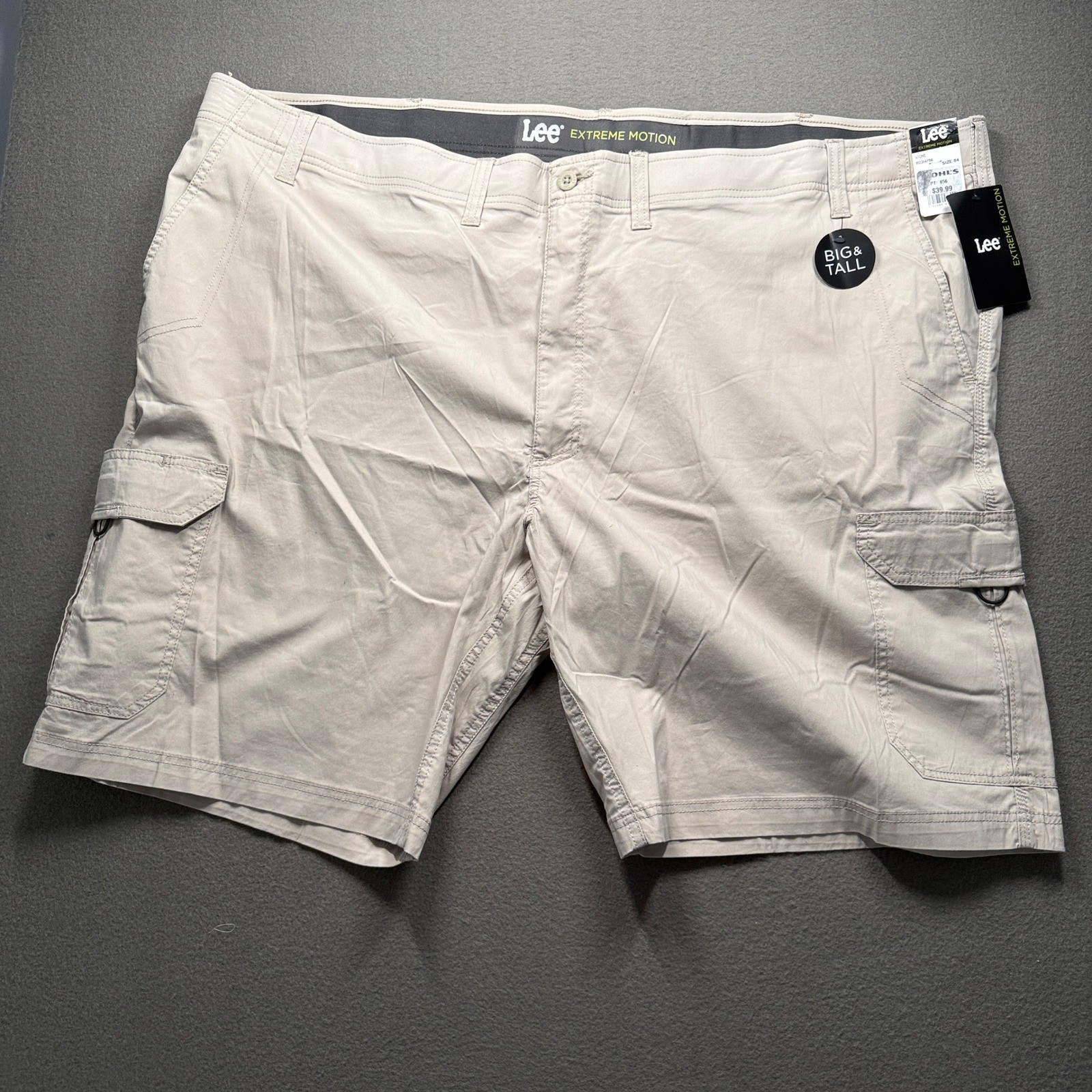 Lee Cargo Shorts Mens 54 Stone Extreme Motion Big & Tall Stretch 112314756