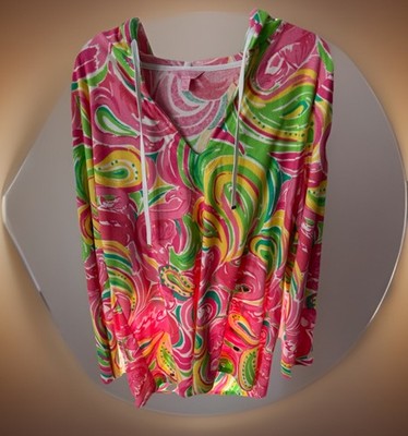 Lilly Pulitzer Women Jogger Hoodie The All-nighter XL Flamingos EXCELLENT Rare!