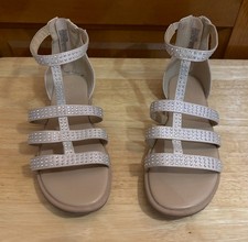 Girls' Rhinestone Strap Sandals with Zip Closure Size 3 - Cat Jack