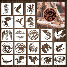20 Pieces 6 x 6 Inch Dragon Stencils Template