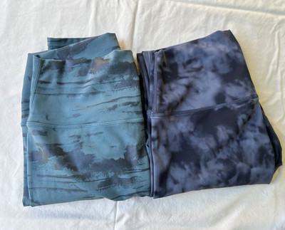 EUC Lot of 2 Pixie Lane Pixielane XL Tie Dye Leggings Gray Green  Black Blue