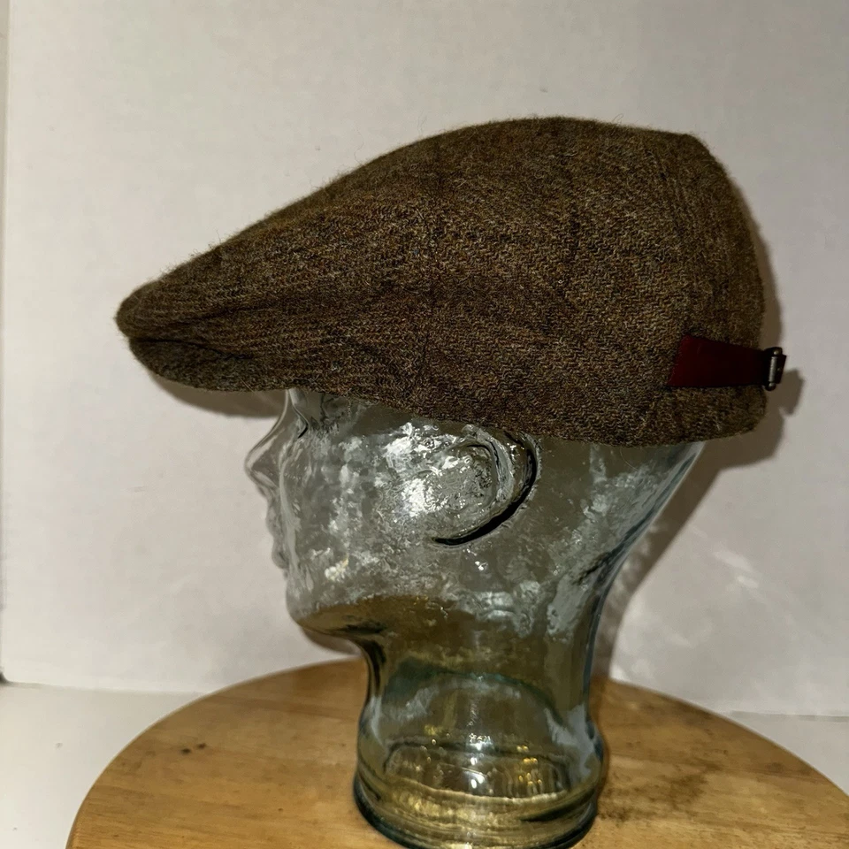 Polo Ralph Lauren Wool Tweed Flat Cap Plaid Lining Adjustable Ivy Hat Sz L - Image 4 of 4