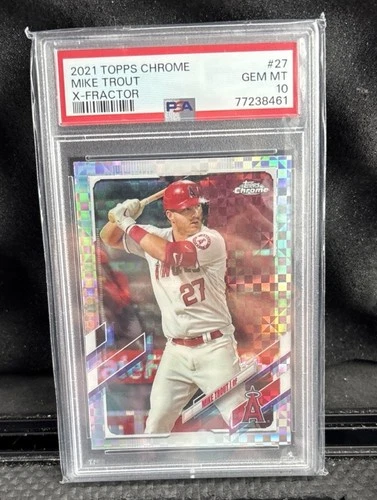 2021 Topps Chrome - Mike Trout #27 X-Fractor PSA 10 Gem MT