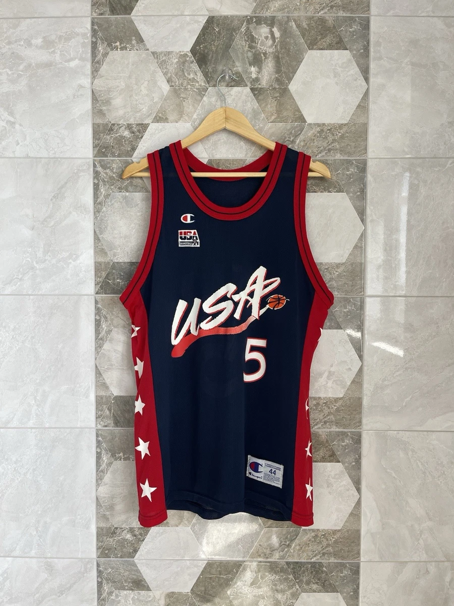 Vintage Champion Jason Kidd #5 USA Team Jersey Size 44 NBA