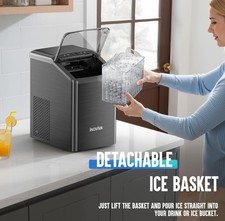 Nugget Ice Maker Countertop, 40lbs/24H Soft Chewable Pellet Ice Machine