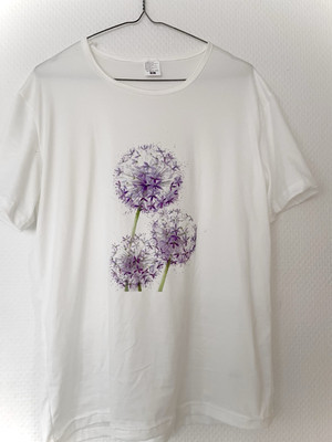 Shirt, weiss Mit Aufdruck Lila Pusteblume Gr. XL