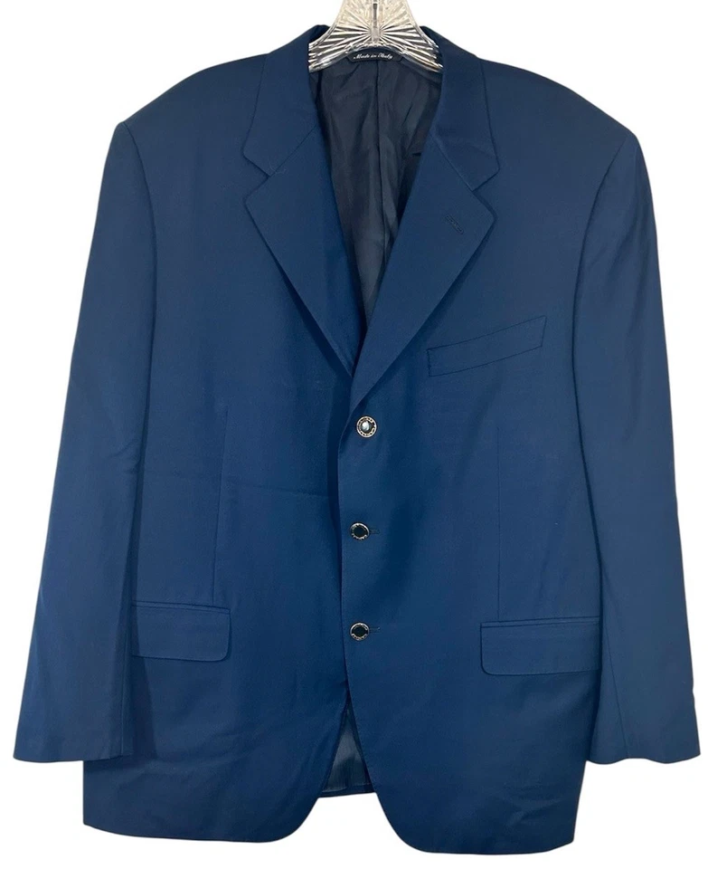 Abrigo Chaqueta Blazer Deportivo Canali Para Hombres Azul Lana Botón Dorado 56 R EU/46 US 29418 Foto 2 de 4