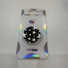 PopSockets PopGrip Swap Top Phone Grip Stand Black With White Stars / New