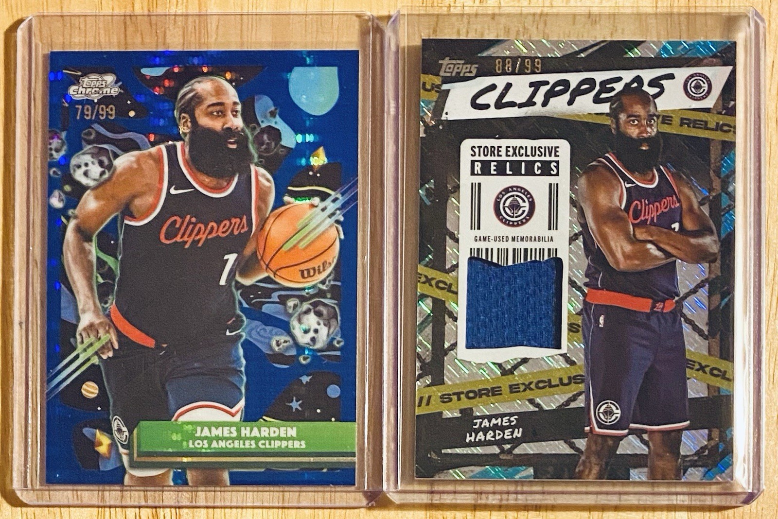 2025-26 Topps Cosmic Chrome James Harden #78 Blue Moon Refractor /99 + Relic /99