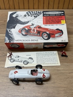 VTG 1959 Strombecker Mercedes Benz Electric Powered Racing Cars 1/24 w/ box ++