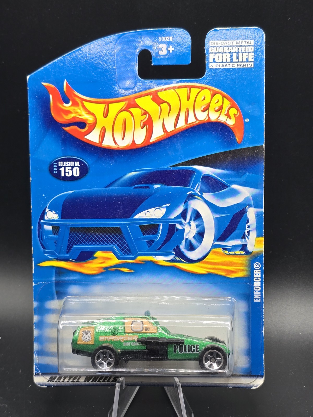 2001 Hot Wheels Collector No #150 ENFORCER Green w/5 Spoke Thailand Base