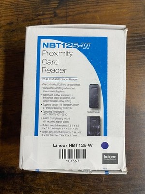 Linear NBT125-W 125 kHz Reader for Indoor Outdoor HID, AWID and Farpointe (HAF)