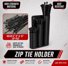 Zip Tie Holder Organizer for 10, 8, & 6" Ties – Wall/Pegboard Mount – USA Made