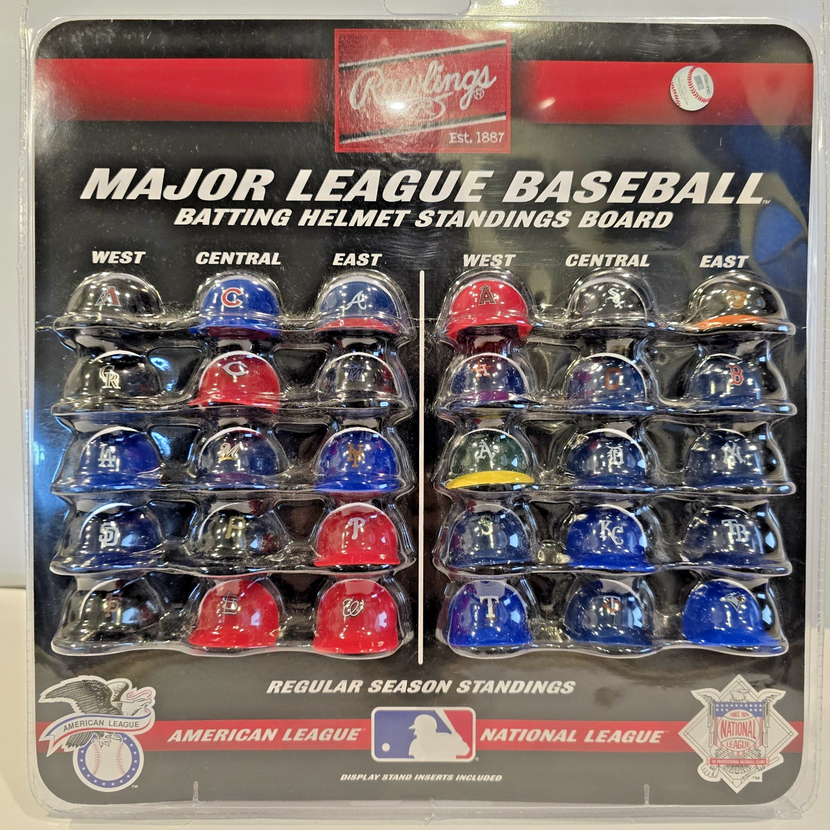 スポーツ MAJOR LEAGUE HELMET STANDING BOARD Rawlings MLB Major League Baseball Batting Helmet Standings Board