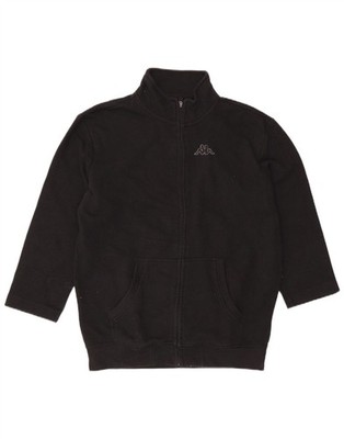 Kappa Womens Oversized Tracksuit Top Jacket UK 18 XL Black Cotton AU15