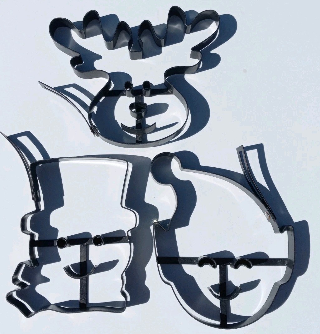 Williams Sonoma Non-Stick Metal Christmas Pancake Molds Reindeer, Elf, & Snowman