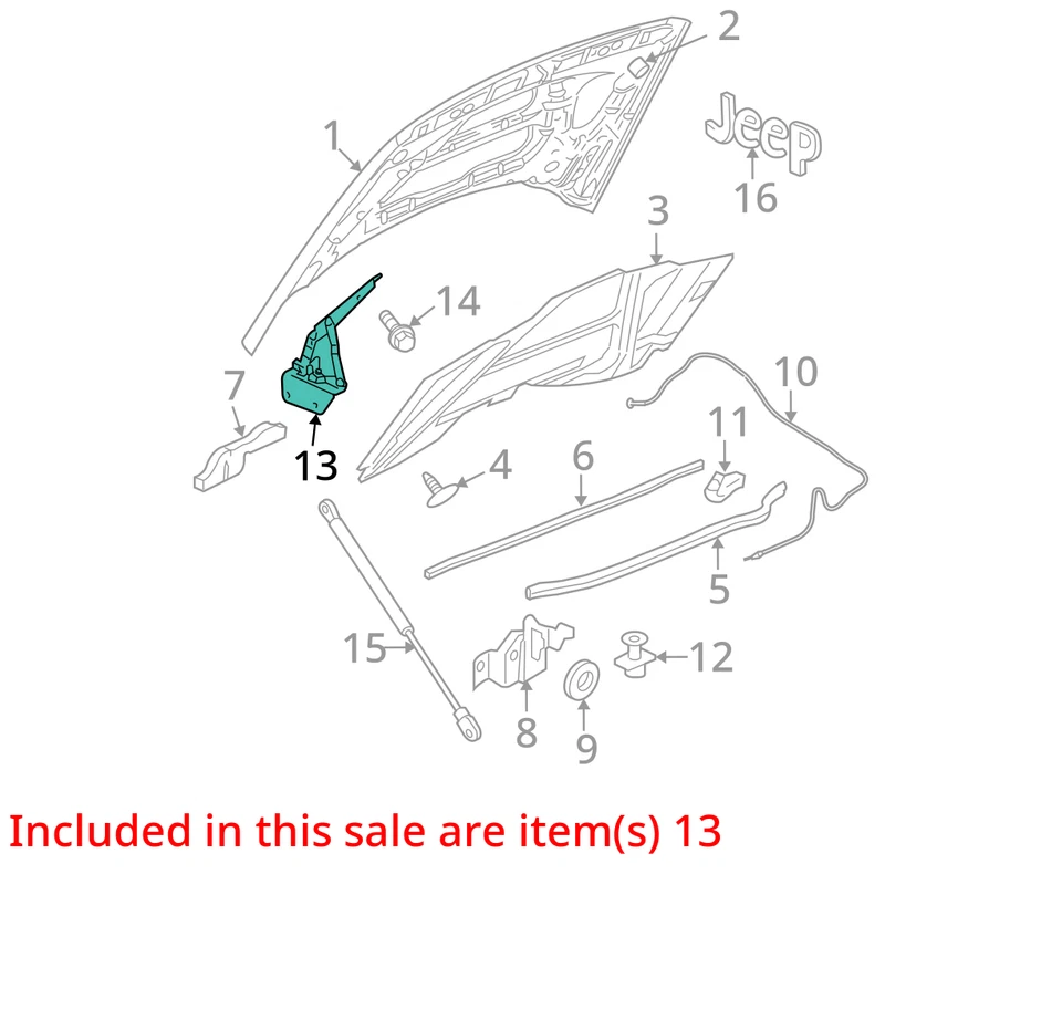 CHRYSLER BISAGRA CAPÓ 55369115AD NUEVO OEM Foto 3 de 4