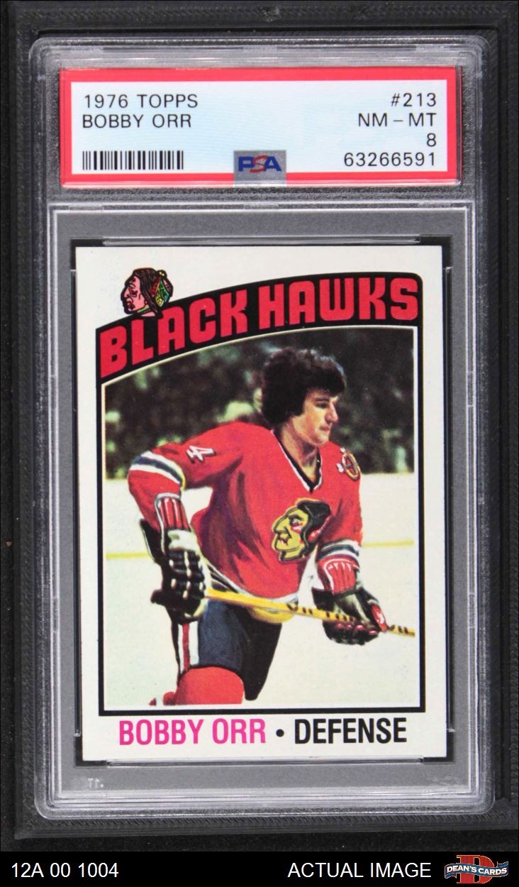 1976 Topps #213 Bobby Orr Blackhawks HOF PSA 8 - NM/MT