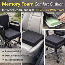 Memory Foam Comfort Cushion for Wheelchair, car seat, office chair Waterproof