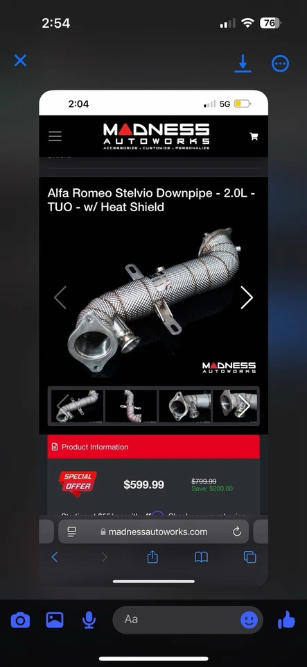 Tubo de bajada Alfa Romeo Giulia Madness Foto 2 de 2