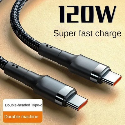 USB C to USB C Cable 1m, 2m Fast Charging 120W, Samsung Iphone Xiaomi Heavy Duty