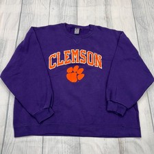 VTG Clemson Tigers Crewneck Sweatshirt 2XL Purple Russell Athletic College Mens