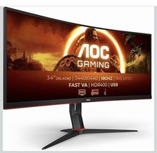 AOC CU34G2XPD/BK 34 inch UW-QHD Gaming Monitor Curved, 180Hz, Fast VA Panel, 1ms