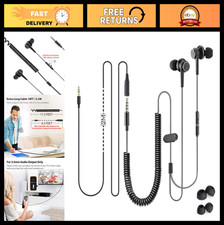 Long Cord Earbuds for TV  PC, 18ft Extension Cable Earphones with Mic, Wired Ba